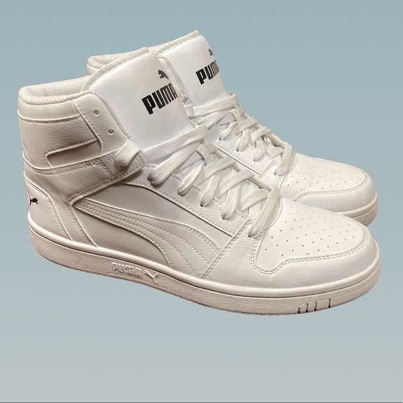 90s Style Puma Hightop Plain Clean Minimal White Size 12 - Picture 2 of 6